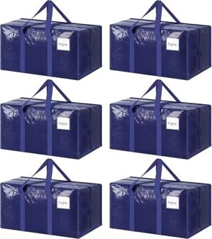 6 Pack Heavy Duty Moving Bags - Blue