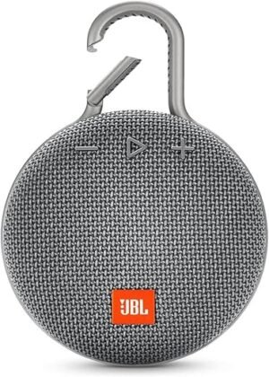 JBL Clip 3, Gray - Waterproof, Durable & Portable Bluetooth Speaker - Up to 10 Hours of Play - Includes Noise-Cancelling Speakerphone & Wireless Streaming