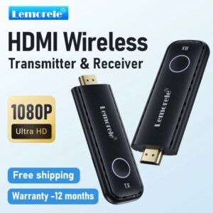 Lemorele 1080P HDMI Wireless Transmitter Receiver Wireless HDMI Video Extender kit Adapter for Laptop TV Projector Monitor