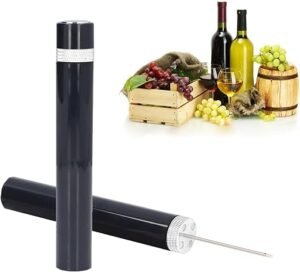 Needle Type Wine Bottle Opener, Easy Cork Remover Corkscrew, Travel Portable Pocket Air Pressure Pump Wine Bottle Opener for Home, Restaurant and Party(Silver)