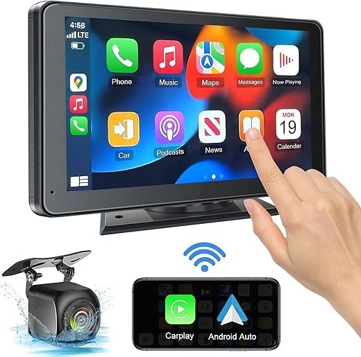 7″ Portable Wireless Car Stereo with CarPlay and Android Auto