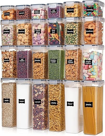 Vtopmart 24-Piece Airtight Food Storage Containers with Lids and Labels