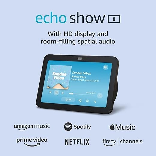 Echo Show 8, Smart Display with Spatial Audio and Alexa