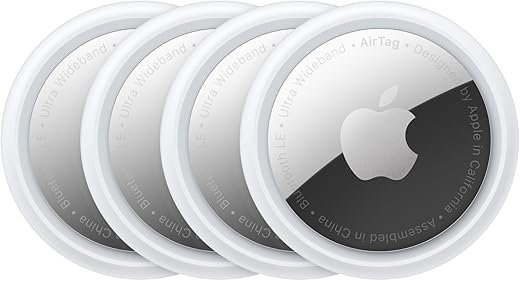 Apple AirTag 4-Pack Bluetooth Item Tracker for Keys, Bags, and More
