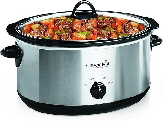 Crock-Pot 7-Quart Oval Manual Slow Cooker in Stainless Steel