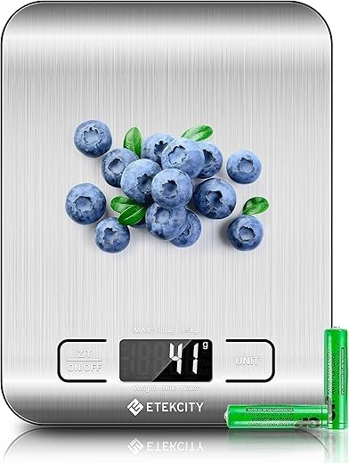 Etekcity Digital Kitchen Scale with LCD Display and Stainless Steel Platform