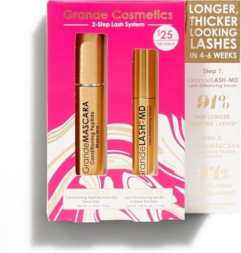 Grande Cosmetics 2-Step Lash System with Lash Enhancing Serum and Conditioning Mascara