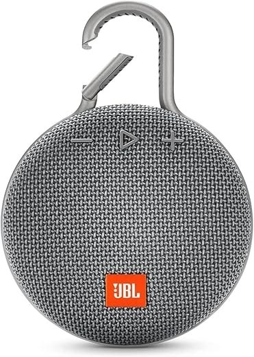 JBL Clip 3 Portable Bluetooth Speaker with Waterproof Design and Built-In Carabiner