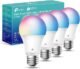 Kasa Smart WiFi Light Bulbs KL125P4, Multicolor Dimmable A19, 4-Pack