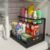 REALINN 2-Tier Under Sink Pull-Out Organizer Shelf for Cabinet Storage, Black