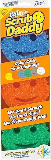 Scrub Daddy Color Sponge 4-Pack Scratch-Free Multi-Surface Cleaning Pads