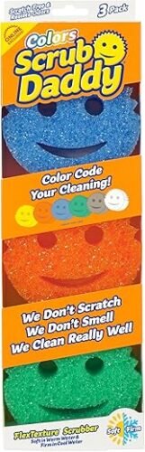 Scrub Daddy Color Sponge 4-Pack Scratch-Free Multi-Surface Cleaning Pads