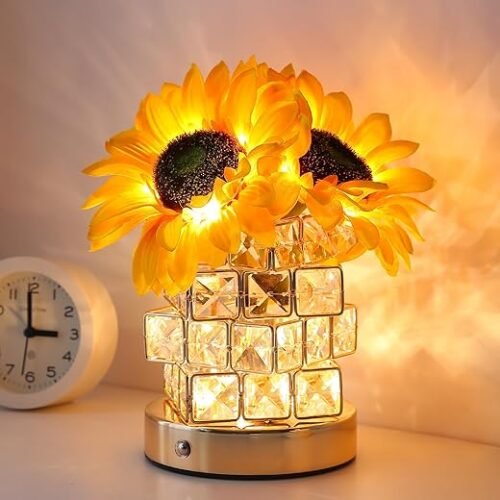 Sunflower Cordless Touch Lamp with Rechargeable Battery and Dimmable Light